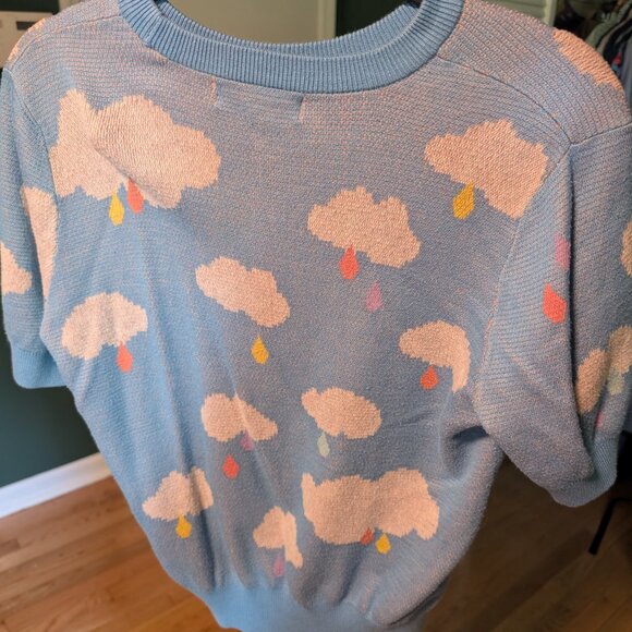 Modcloth My Candy Rain Short Sleeve Sweater Large - Picture 3 of 5